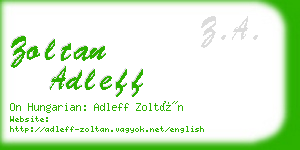 zoltan adleff business card